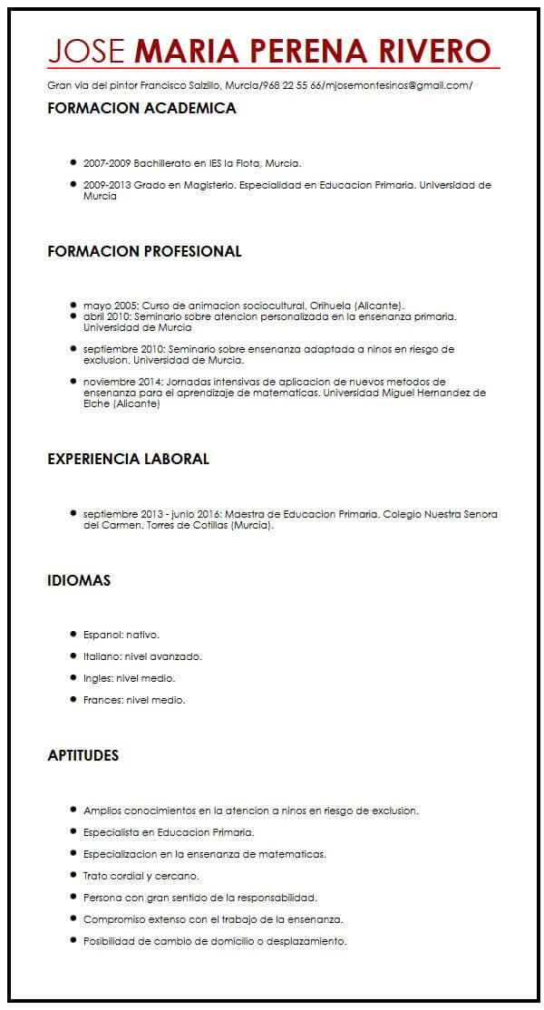 Modelos de CV moderno  miCVIdeal