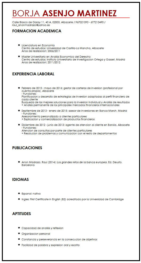 Ejemplo De Cv Para Estudiantes Universitarios Micvideales