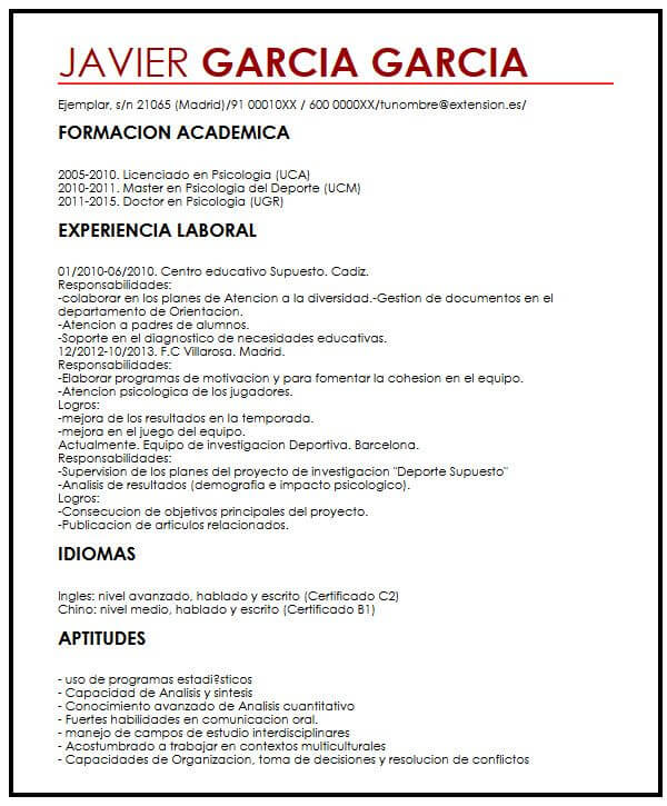 Modelo De Cv Con Declaracion Personal Micvideales