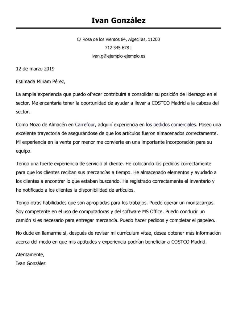 Ejemplo Carta De Presentacion Autocandidatura Auxiliar