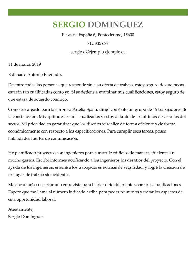 Ejemplos de carta de presentación profesional miCVIdeal