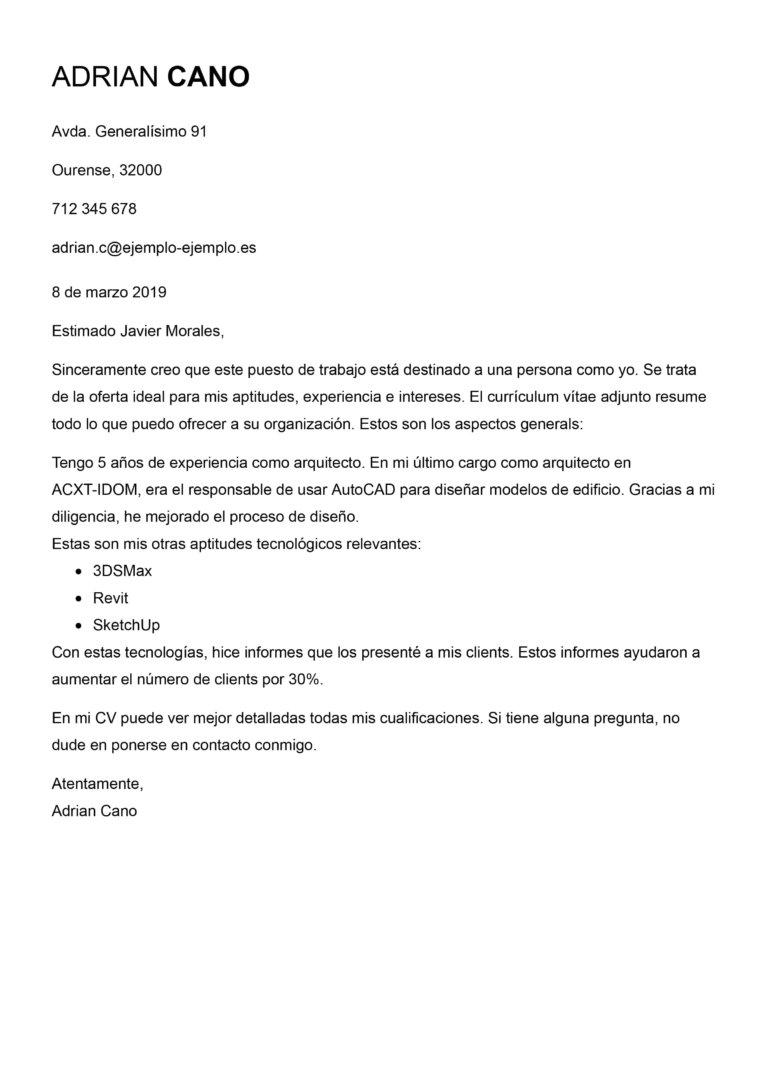 Carta De Presentacion Para Curriculum Word