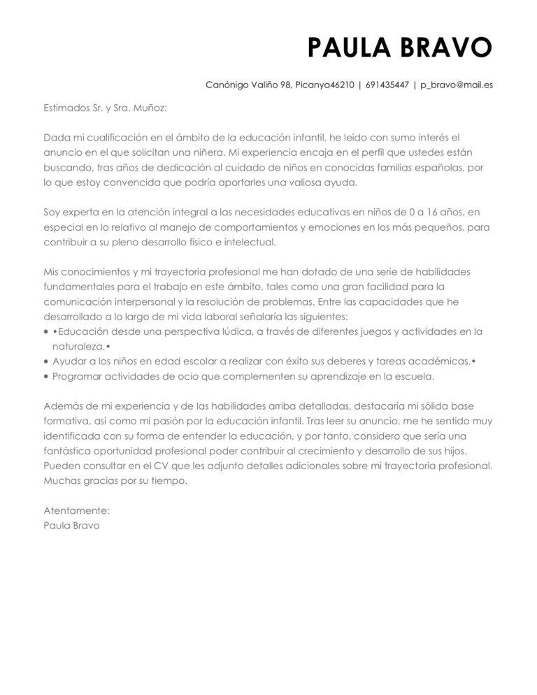 Carta de presentación online