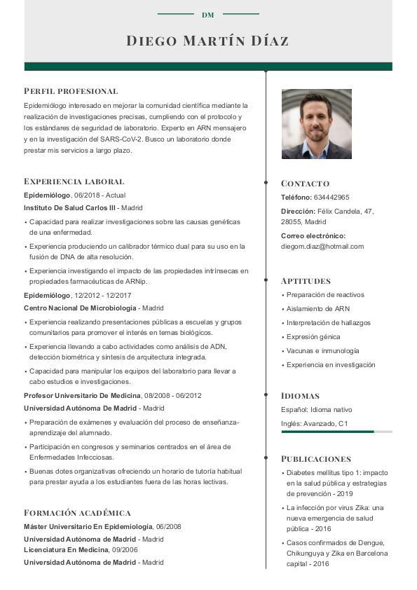 ejemplo de perfil profesional en un curriculum